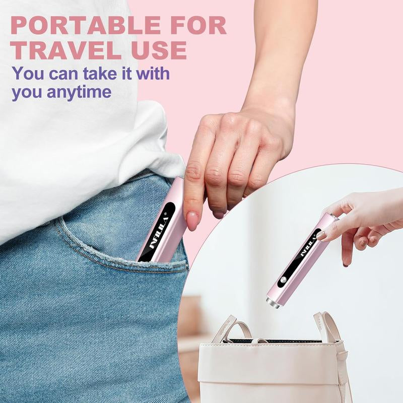 INFILILA Handheld Small UV Light for Gel Nails, 3-In-1 Mini Nail Lamp with Magnets & Nail Stamp Portable Rechargeable Cordless for Home DIY Manicure Aluminium Silicone Uv Led Nail Lamp