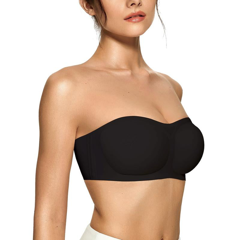 OEAK Women'S Strapless Bandeau Bra Non-Slip Wireless Padded Supportive Seamless Comfortable Tube Bra for Womenswear
