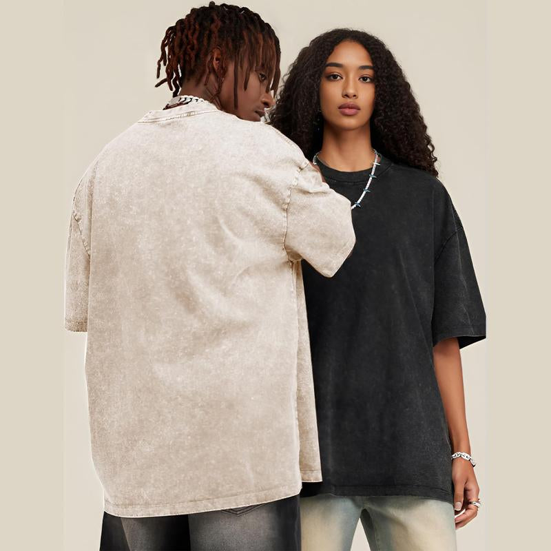 ARSSM 3 Pack Acid Wash Unisex Oversized Cotton T-Shirt Crew Neck Half Short Sleeve Summer Top Casual Loose Fit Solid Streetwear Comfortable Tees Basic Womenswear Shortsleeve Tshirt Tiktokshopbacktoschool
