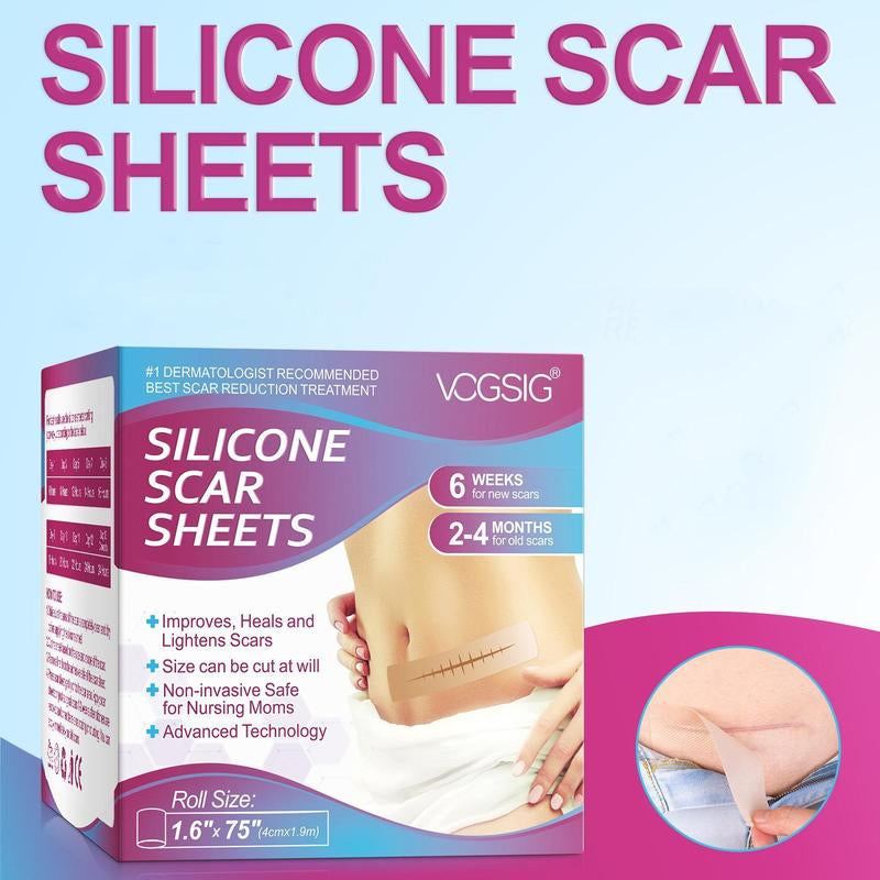 Silicone Body Scar Sheets, 1 Box Multi-Purpose Scar Patches, Smoothing Skin Care Patches, Silicone Scar Tape, Easy to Use, Scarbandage, Suitable for All Skin Types, Skincare Products, Scar Tissue Tape Face Healthcare, Scar Tape Scars