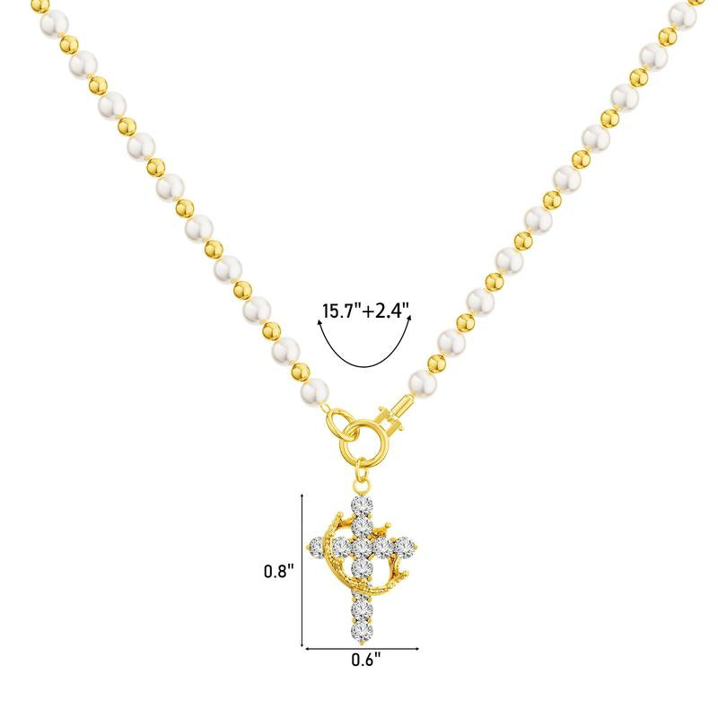 Tewiky Simple Cross Pendant Choker Necklace Dainty Simple Tiny Cross Necklace for Women Girls for Christmas Gift All-Match & Exquisite Jewelry Gift for Summer