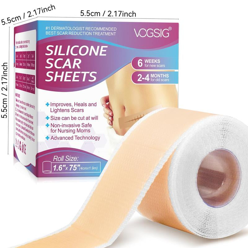 Silicone Body Scar Sheets, 1 Box Multi-Purpose Scar Patches, Smoothing Skin Care Patches, Silicone Scar Tape, Easy to Use, Scarbandage, Suitable for All Skin Types, Skincare Products, Scar Tissue Tape Face Healthcare, Scar Tape Scars