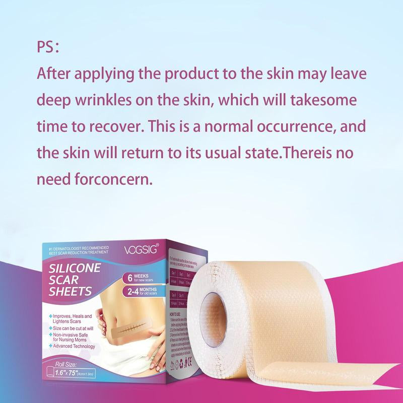Silicone Body Scar Sheets, 1 Box Multi-Purpose Scar Patches, Smoothing Skin Care Patches, Silicone Scar Tape, Easy to Use, Scarbandage, Suitable for All Skin Types, Skincare Products, Scar Tissue Tape Face Healthcare, Scar Tape Scars