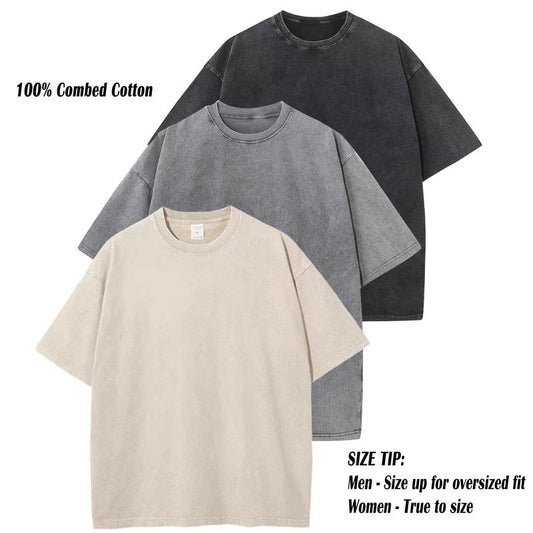 ARSSM 3 Pack Acid Wash Unisex Oversized Cotton T-Shirt Crew Neck Half Short Sleeve Summer Top Casual Loose Fit Solid Streetwear Comfortable Tees Basic Womenswear Shortsleeve Tshirt Tiktokshopbacktoschool