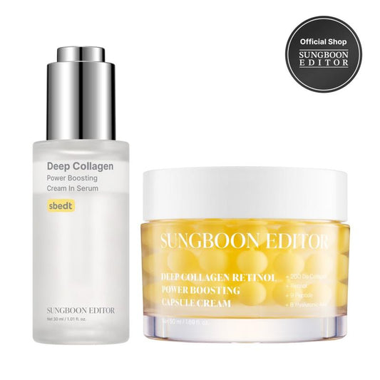[SUNGBOON EDITOR Official] Glazed Skin Collagen Duo | Firming Cream + Volufiline Serum for Plump, Smooth & Glowing Skin | Iconic Korean Skincare